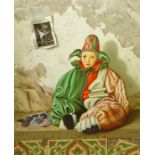 Gregori (Lysechko) Lyssetchko (Russian 1939-): Seated Pierrot, oil on canvas signed and dated 2003,