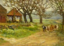 James William Booth (Staithes Group 1867-1953): Milking Time Town End Farm Nr.