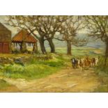 James William Booth (Staithes Group 1867-1953): Milking Time Town End Farm Nr.