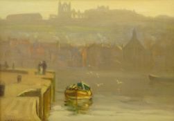 Augustus William Enness (British 1876-1948): 'Fishing Coble in Whitby Harbour',