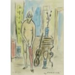 Francesco de Rocchi (Italian 1902-1978): 'A la Vita' - Girl pulling on her Stockings,