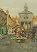 Albert George Stevens (Staithes Group 1863-1925): Whitby Market Place,