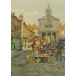 Albert George Stevens (Staithes Group 1863-1925): Whitby Market Place,