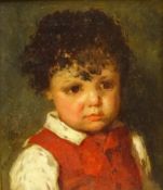 Otto Brandt (German 1828-1892): Boy in a Red Waistcoat, oil on canvas signed 16.
