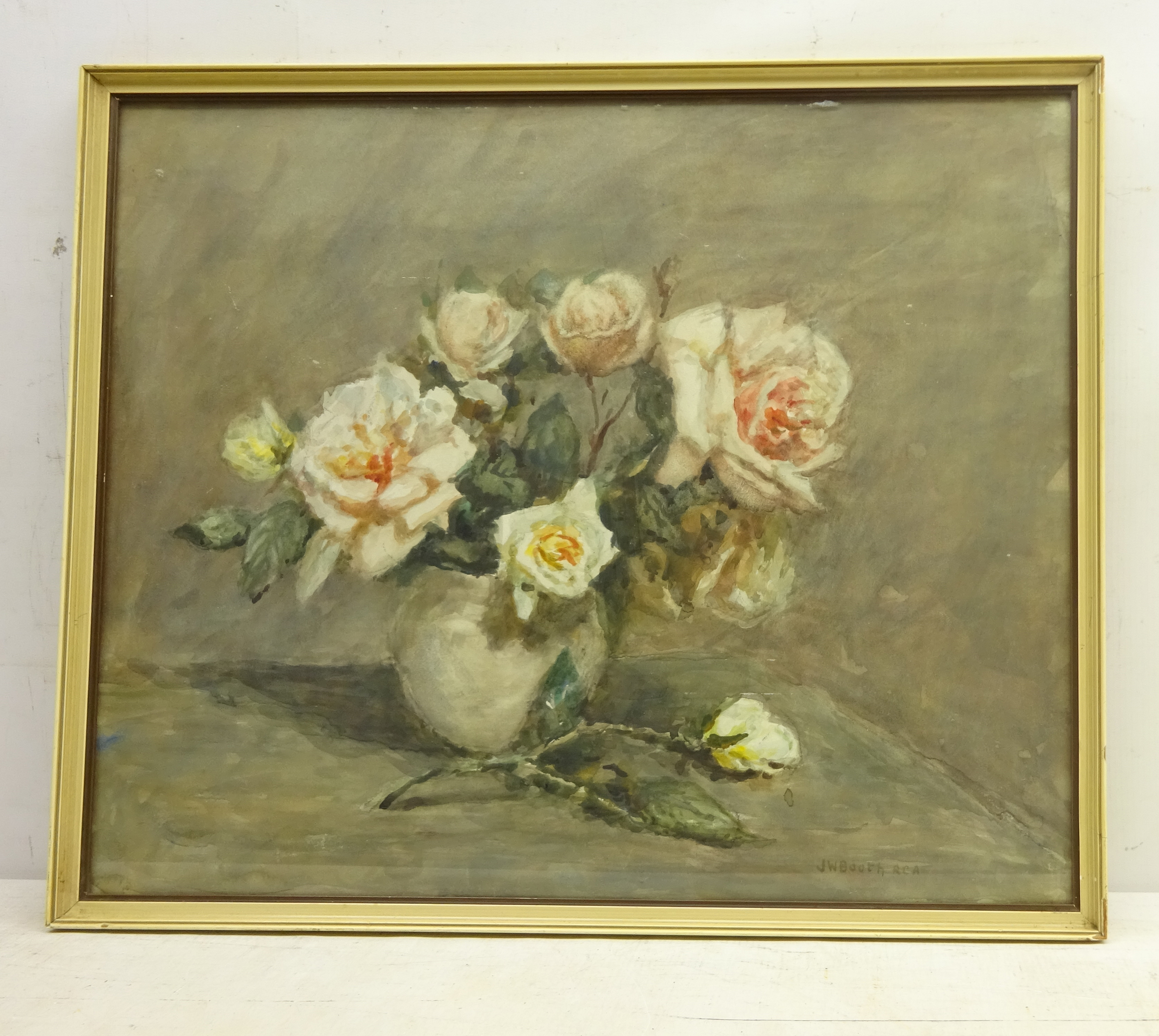 James William Booth (Staithes Group 1867-1953): Still Life of Roses, - Image 2 of 2