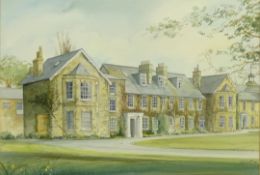 David C Bell (British 1950-): 'Pocklington School', watercolour signed and dated 1983,