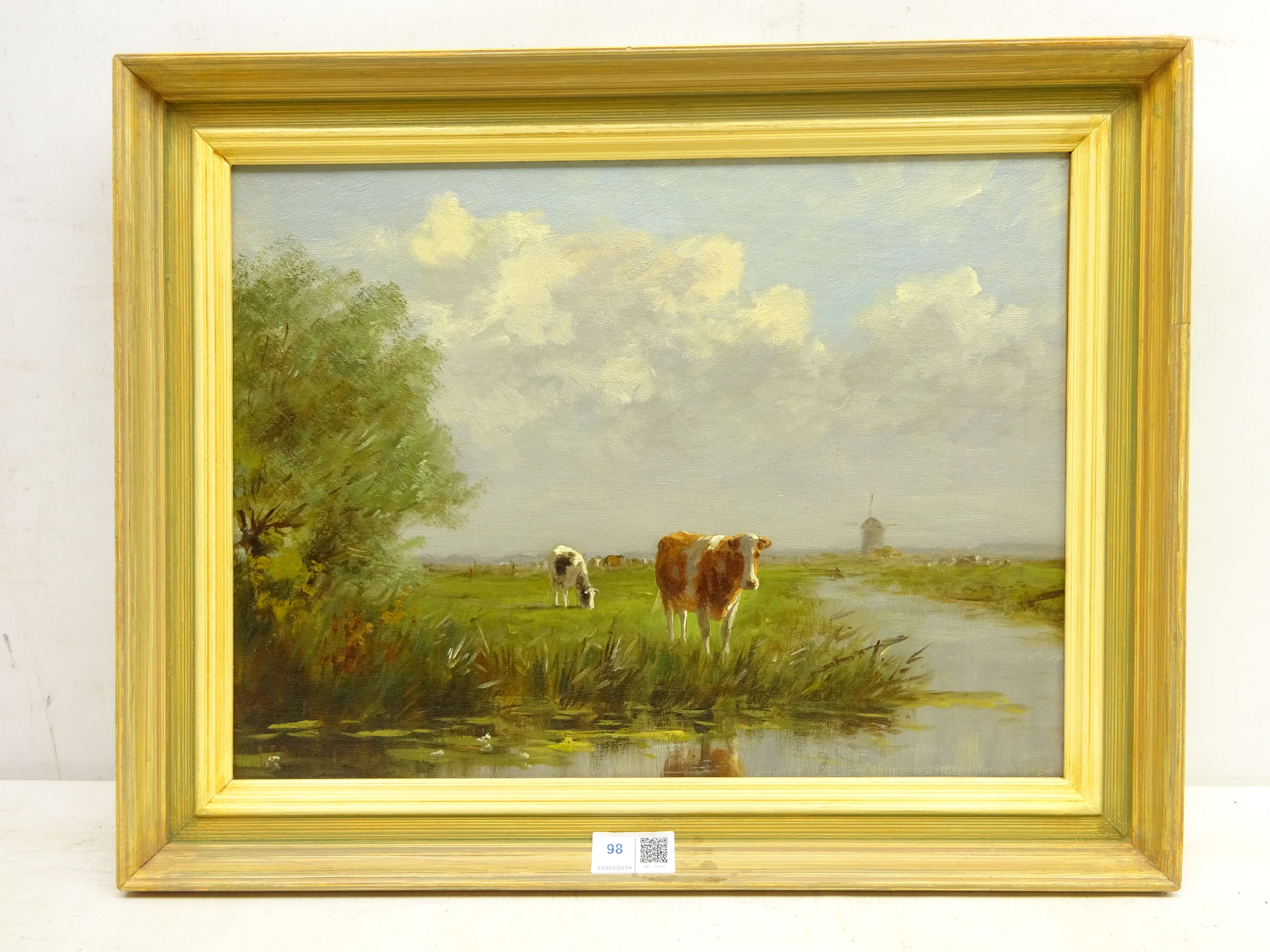 J Rust (Dutch School early 20th century): 'Cattle in the Water Meadow', - Image 2 of 2