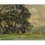 Fred Lawson (British 1888-1968): Trees at Castle Bolton, watercolour signed,