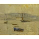 William (Fred) Frederick Mayor (Staithes Group 1866-1916): Boats at Runswick near Whitestone Cliff,