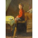 English School (Early 20th Century): Study of a Schoolboy with a Cricket Bat and Young Man's