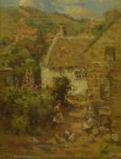 John Bowman (Staithes Group 1872-?): 'Little Gossips Runswick Bay',