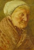 Walter Langley (Newlyn School 1852-1922) - Portrait of an Elderly Woman, watercolour signed c.