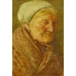 Walter Langley (Newlyn School 1852-1922) - Portrait of an Elderly Woman, watercolour signed c.