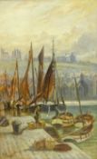 John C Syer (British 1844-1912): Tin Ghaut and Dock End Whitby,