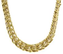 18ct gold graduating Byzantine gold link necklace,