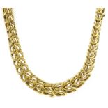 18ct gold graduating Byzantine gold link necklace,