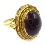 18ct gold oval cabochon garnet ring Condition Report Gold tested 18ct, approx 7.