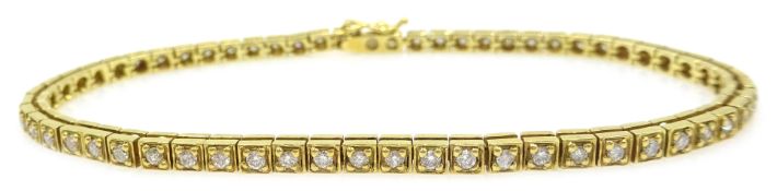 Diamond 18ct gold line bracelet, stamped 750 Condition Report Approx 11.