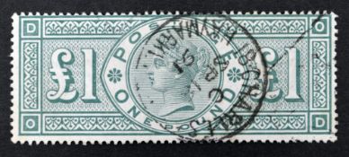 Queen Victoria one pound green stamp,
