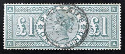 Queen Victoria one pound green stamp,