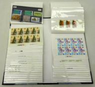 Queen Elizabeth II mostly decimal blocks of stamps, most with two margins bearing traffic lights,