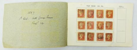 Complete sheet reconstruction of 1857 1d reds, watermark large crown,