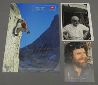 Climbing - signed photos of Reinhold Messner,