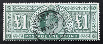 King Edward VII one pound green stamp,