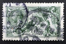 King George V one pound seahorse,