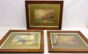 Off Whitby, two 19th century watercolours unsigned and Off Scarborough,