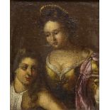 Female Figures, 18th century oil on canvas laid onto wood panel,