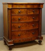 Large Victorian mahogany bow front chest,