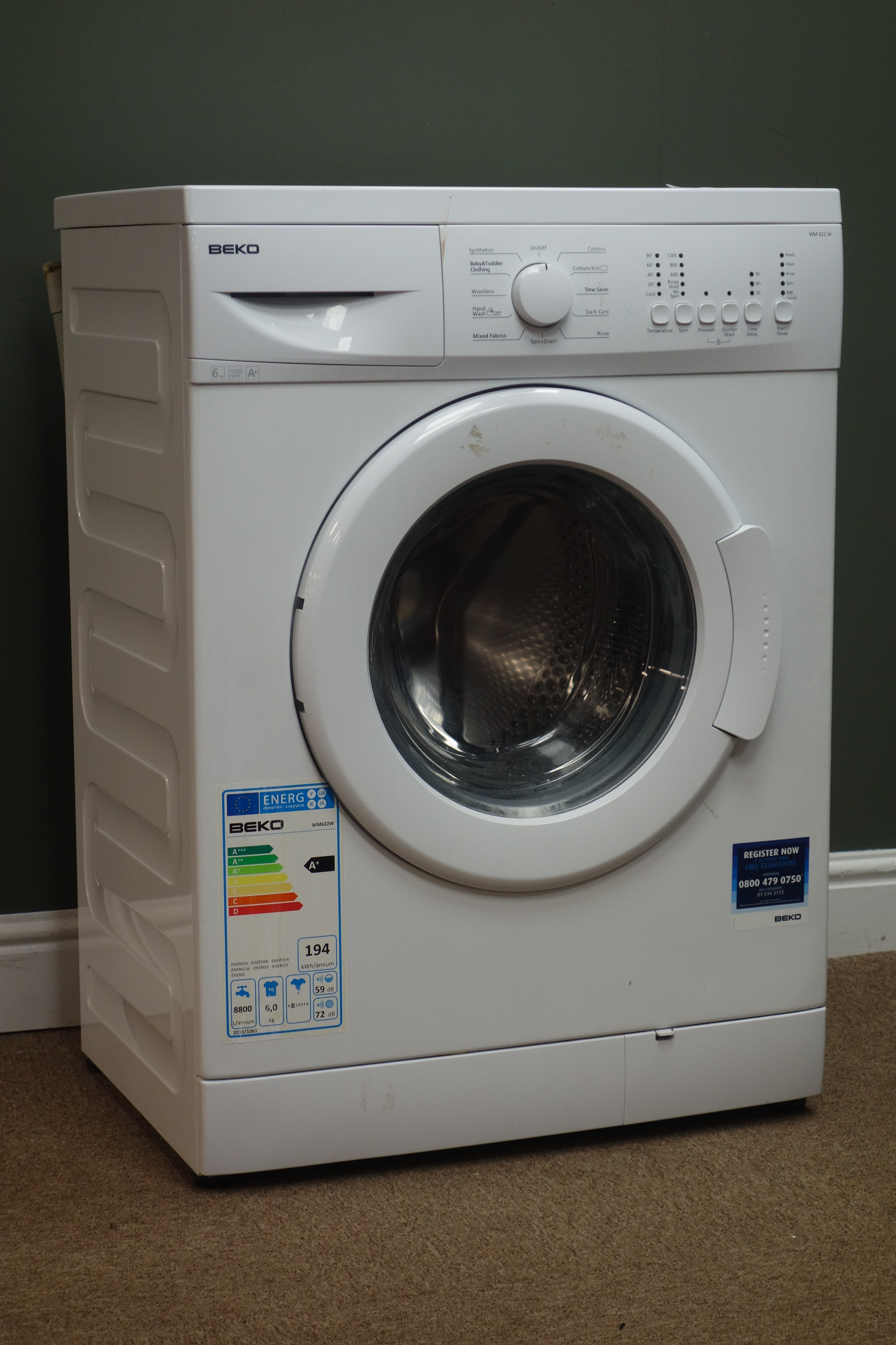 BEKO WM622W washing machine (This item is PAT tested - 5 day warranty from date of sale)