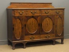 Early 20th century mahogany sideboard, raised back, two short and two long drawers,