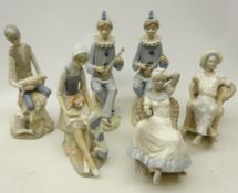Six Cascade Spanish figures including two musicians,