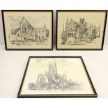 'Ely Cathedral', 'Tintern Abbey' and Gloucester Cathedral',