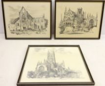 'Ely Cathedral', 'Tintern Abbey' and Gloucester Cathedral',
