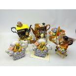 Six Ringtons limited edition teapots comprising two 'Teatime', 'Monty Basket', 'Maurice',