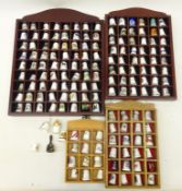 Collection of ceramic thimbles with four display stands Condition Report <a