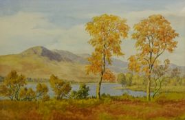 Autumnal Cumbrian Landscape, watercolour signed by E Clarke 32.