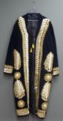 Crimean Tatar Ceremonial full length robe embroidered with metallic thread and beading