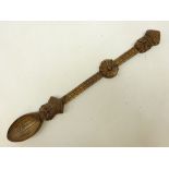 Carved birch long handled spoon, L58cm Condition Report <a href='//www.