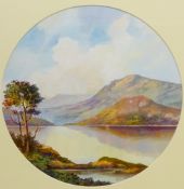 Lake District scene, circular oil on board signed by Bruce Kendall (British Contemporary) dia.