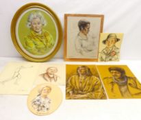 Portraits and Landscapes, collection of pastels,