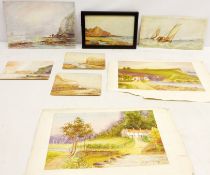 Alfred Durham, 'Scalby Mills Hotel & Forge Valley Cottages', pair of watercolours, signed 17.