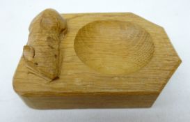 'Mouseman' oak pin tray by Robert Thompson of Kilburn,