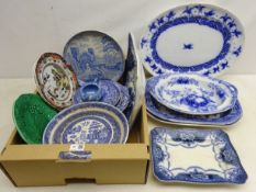 19th century Spode blue and white dish decorated in the 'Castle' pattern, other Spode,