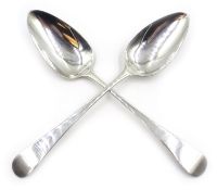 George III silver tablespoon by Solomon Hougham London 1799 and a tablespoon by Thomas Watson,