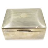 Silver box, engine turned decoration by Charles & Richard Comyns,