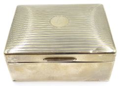 Silver box, engine turned decoration by Charles & Richard Comyns,